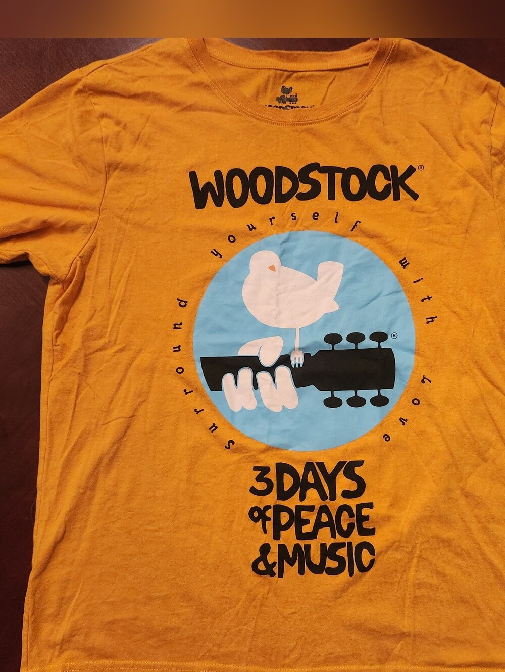 Woodstock 3 Days of Peace & Music Yellow Graphic Bird T-Shirt